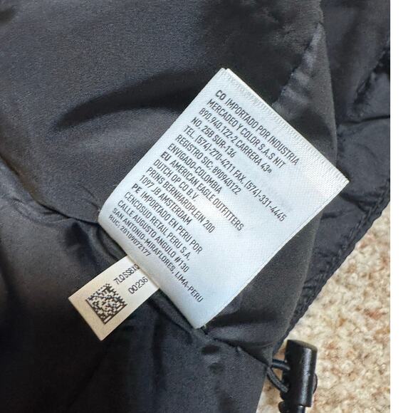 American Eagle Black, Hooded jacket/Coat Men's Large, Black, Zip Up, midweight - Picture 11 of 13